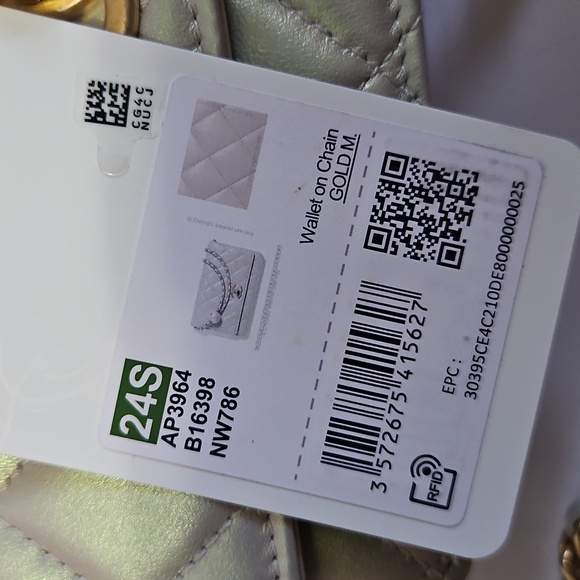 NEW CHANEL Agne Perle Pearl Ball Light Gray Mini Bag Wallet On Chain - Picture 15 of 17